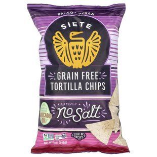 Siete, Grain Free Tortilla Chips, Simply No Salt, 5 oz (142 g) купить в Киеве и Украине