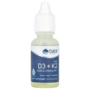 Trace Minerals &reg;, Ionic D3 + K2, 0.5 fl oz (15 ml)