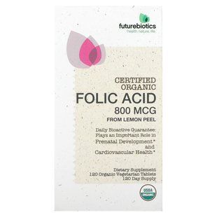 FutureBiotics Folic Acid from Lemon Peel 800 mcg 120 Organic Vegetable Lozenges