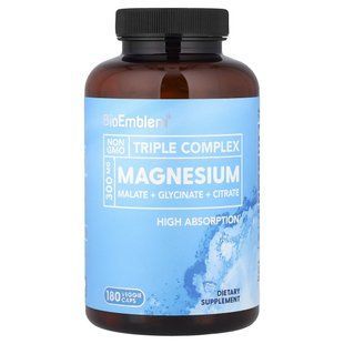 BioEmblem, Triple Complex Magnesium, 180 Veggie Caps (150 mg per Capsule) купить в Киеве и Украине