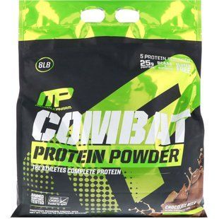 Протеиновый порошок Combat, шоколадное молоко, MusclePharm, 8 фунтов (3629 г) купить в Киеве и Украине