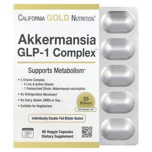 California Gold Nutrition, Akkermansia + Probiotics GLP-1 Complex, 60 Veggie Capsules купить в Киеве и Украине