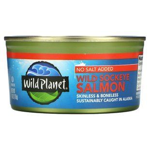 Дикий лосось нерка Wild Planet (Wild Sockeye Salmon) 170 г без додавання соли купить в Киеве и Украине