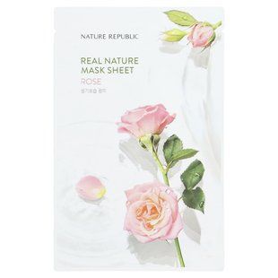 Nature Republic, Real Nature Beauty Mask Sheet, Rose, 1 pc, 23 ml (0.77 fl oz).