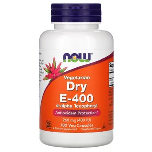 Витамин E Now Foods (Dry E-400) 400 МЕ 100 капсул купить в Киеве и Украине