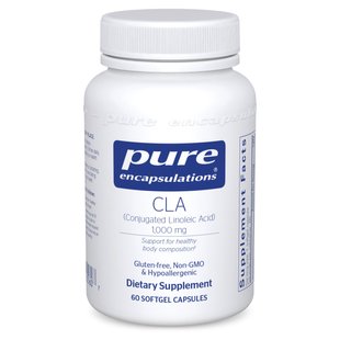 КЛК (конъюгированная линолевая кислота) Pure Encapsulations CLA (Conjugated Linoleic Acid) 1000 мг 60 капсул купить в Киеве и Украине