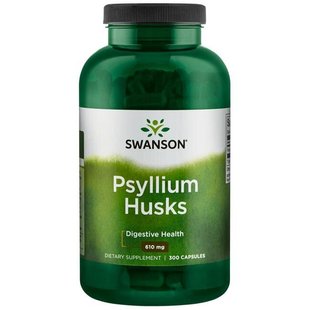 Шелуха семян подорожника, Psyllium Husks, Swanson, 610 мг, 300 капсул купить в Киеве и Украине