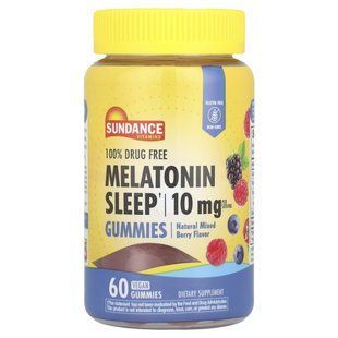 Sundance Vitamins, Melatonin Sleep Gummies, Natural Mixed Berry, 60 Vegan Gummies (5 mg per Gummy) купить в Киеве и Украине