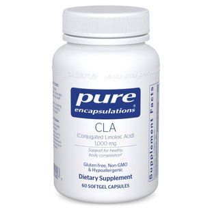КЛК (конъюгированная линолевая кислота) Pure Encapsulations CLA (Conjugated Linoleic Acid) 1000 мг 60 капсул купить в Киеве и Украине