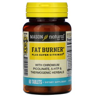 Супер жиросжигатель Mason Natural (Fat Burner Plus Super Citrimax) 60 таблеток купить в Киеве и Украине