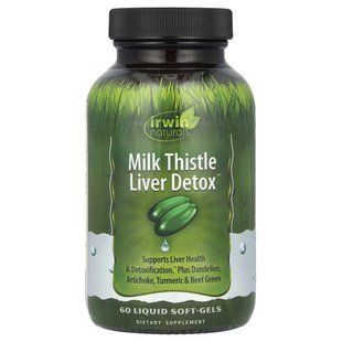 Расторопша для очистки печени Irwin Naturals (Milk Thistle Liver Detox) 60 мягких желатиновых капсул купить в Киеве и Украине