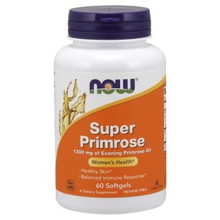 Масло вечерней примулы Now Foods (Super Primrose) 1300 мг 60 капсул купить в Киеве и Украине