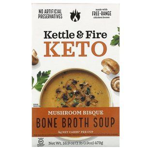 Kettle & Fire, Keto, Bone Broth Soup, Mushroom Bisque, 16.9 oz (479 g) купить в Киеве и Украине