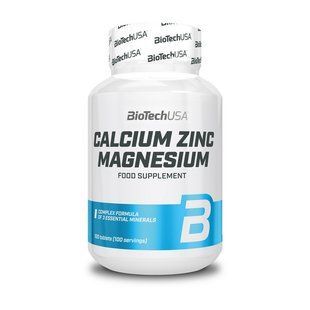 BioTech, Calcium Zinc Magnesium, 100 tabs