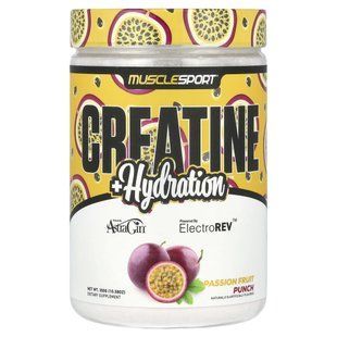 MuscleSport, Creatine + Hydration, Passion Fruit Punch, 10.58 oz (300 g) купить в Киеве и Украине