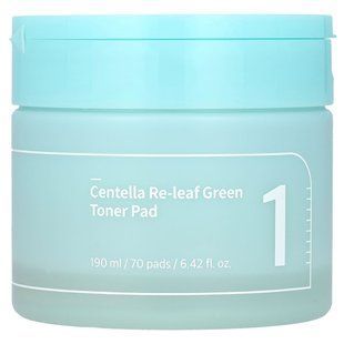 Numbuzin, No.1 Centella Re-Leaf Green Toner Pad, 70 Pads, 6.42 fl oz (190 ml) купить в Киеве и Украине
