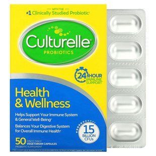 Пробіотики, Pro-Well, Здоров'я,Wellness, Culturelle, 50 вегетаріанських капсул