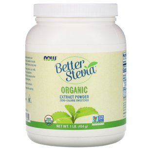 Стевия экстракт в порошке Now Foods (Better Stevia Zero Calorie Sweetener Extract Powder) 454 г купить в Киеве и Украине