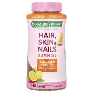 Nature's Bounty, Hair, Skin & Nails Gummies, Tropical Citrus, 140 Gummies купить в Киеве и Украине