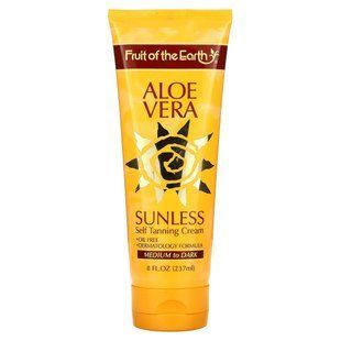 Fruit of the Earth, Aloe Vera Sunless Self Tanning Cream, Medium to Dark, 8 fl oz (237 ml) купить в Киеве и Украине