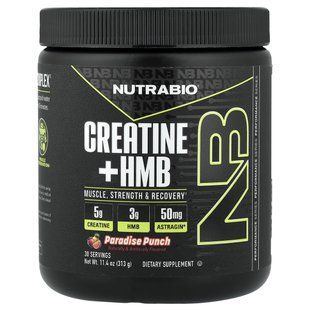 NutraBio, креатин і HMB, райський пунш, 313 г (11,4 унції)