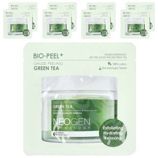 Neogen, Bio-Peel + Green Tea with Gauze Peeling, 8 Pads, 9.5 ml (0.32 fl oz).