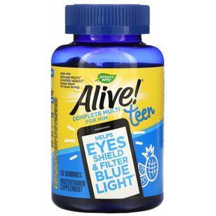 Мультивітаміни для хлопчиків, Alive! Teen Multi for Him, Nature's Way, 50 жувальних цукерок