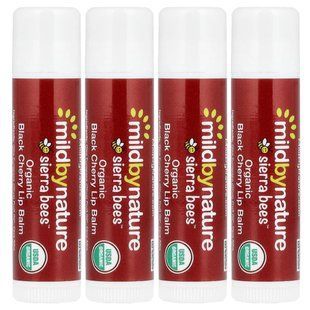 Mild By Nature, Sierra Bees&trade;, органические бальзамы для губ, черешня, упаковка из 4&nbsp;шт. по 4,25&nbsp;г (0,15&nbsp;унции) купить в Киеве и Украине