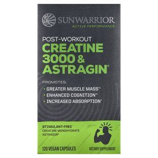 Sunwarrior, Creatine 3000 и Astragin&reg; для приема после тренировки, 120 веганских капсул купить в Киеве и Украине