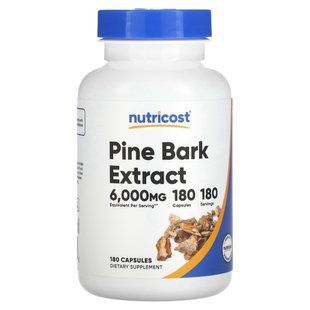 Экстракт коры сосны Nutricost (Pine Bark Extract) 6000 мг 180 капсул купить в Киеве и Украине