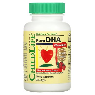 Чистий ДГК, натуральний смак ягід, ChildLife, 90 жувальні м'які таблетки
