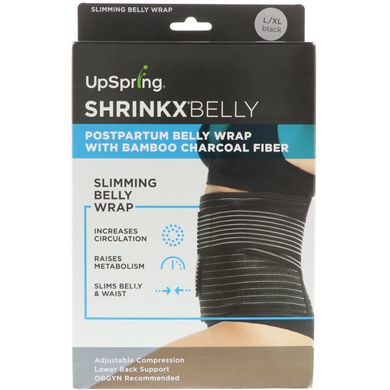Shrinkx Belly, бандаж для післяпологового періоду з деревним бамбуковим волокном, розмір L / XL, чорний, UpSpring, 1 шт