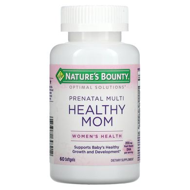 Мультивітаміни для здорової мами Optimal Solutions, Nature's Bounty, 60 желатинових капсул