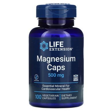 Магній, Magnesium Caps, Life Extension, 500 мг, 100 вегетаріанських капсул