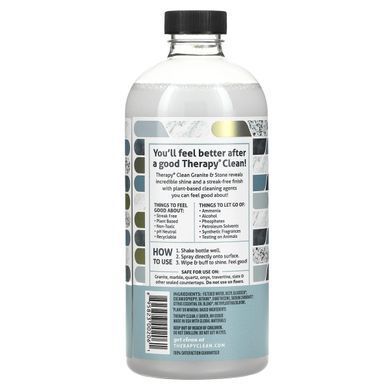 Therapy Clean, Граніт та камінь, очищувач та поліроль з ефірною олією лимона, 16 рідких унцій (473 мл)