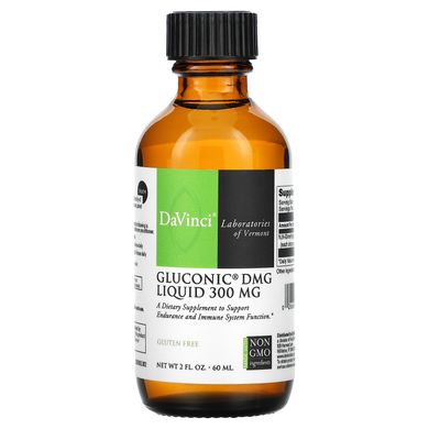 DaVinci Laboratories of Vermont, глюконовая жидкость DMG, 300 мг, 2 жидких унции (60 мл) купить в Киеве и Украине