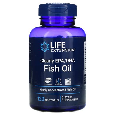 Риб'ячий жир ЕПК / ДГК Life Extension (Clearly EPA / DHA) 120 гелевих капсул