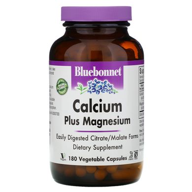 Кальций с магнием Bluebonnet Nutrition (Calcium Plus Magnesium) 500 мг/200 мг 180 капсул купить в Киеве и Украине