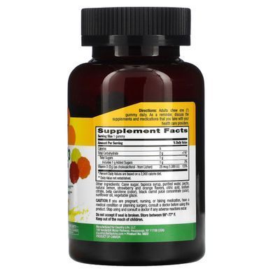 Vitamin D3 Lemon Strawberry and Orange Country Life (Vegan D3) 1000 IU 60 chewable candies.