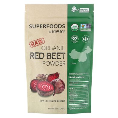 Органічний порошок з червоного буряка Organic Red Beet Powder, MRM, 240 г