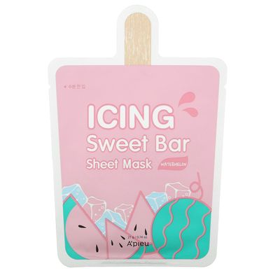 A'Pieu, Тканинна маска для обличчя Icing Sweet Bar Beauty Sheet, з кавуном, 1 лист, 0,74 унції (21 г)