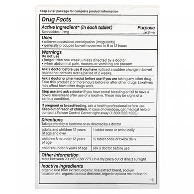 Laxative with organic senna, Genexa, 50 tablets.