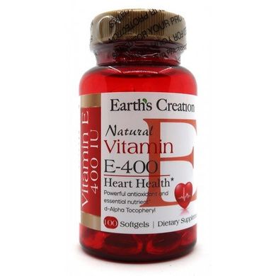 Вітамін Е-180 Earth`s Creation (Vitamin E) 400 МО 100 капсул