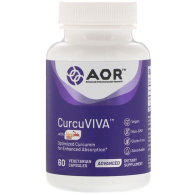 Куркумін Advanced Orthomolecular Research AOR (Curcuviva) 400 мг 60 капсул