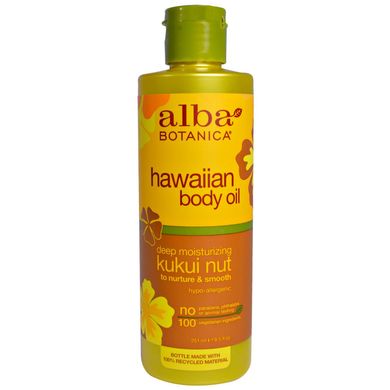 Гавайська олія для тіла, Горіх Кукуй, Alba Botanica, 8,5 жид унцій (251 мл)