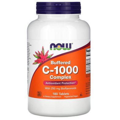Вітамін C-1000 буферизований комплекс Now Foods (Vitamin C-1000 Complex Buffered) 1000 мг 180 таблеток