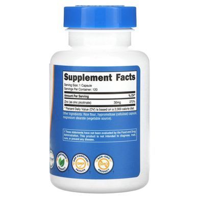 Nutricost, Zinc Picolinate, 30 mg, 120 Capsules купить в Киеве и Украине