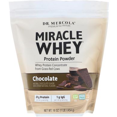 Сироватковий протеїн шоколад порошок Dr. Mercola (Whey Protein) 454 г