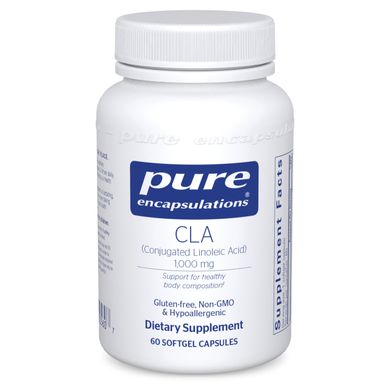 КЛК (кон'югована лінолева кислота) Pure Encapsulations CLA (Conjugated Linoleic Acid) 1000 мг 60 капсул