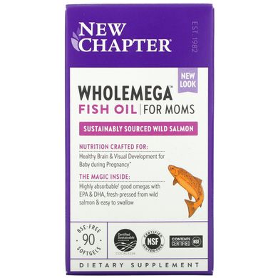 Пренатальна холемега, Wholemega Prenatal Fish Oil, New Chapter, 500 мг, 90 гелевих капсул